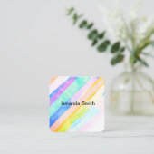 カラフル絵を描水の色スタイルモダン スクエア名刺 (スタンド正面)
