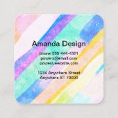 カラフル絵を描水の色スタイルモダン スクエア名刺 (裏面)