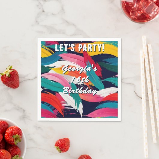 カラフル絵を描生誕パーソナライズされた生党 スタンダードカクテルナプキン (インサイチュ)