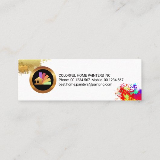 カラフル絵を描絵を描(ばちゃばちゃ)跳ねる剥離 スキニー名刺 (裏面)