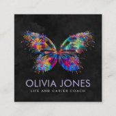 カラフル絵を描蝶 スクエア名刺 (正面)