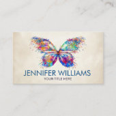 カラフル絵を描蝶 名刺 (正面)