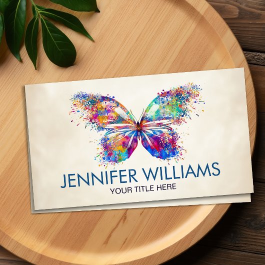 カラフル絵を描蝶 名刺
