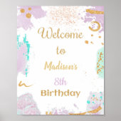 カラフル絵を描誕生日 ポスター (正面)