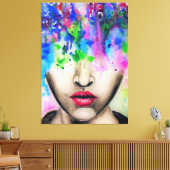 カラフル絵を描顔 キャンバスプリント (インサイチュ (リビング))