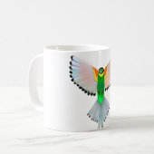 カラフル絵を描飛んでいるマグカップ コーヒーマグカップ (正面左)
