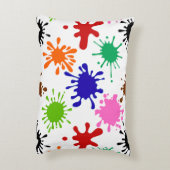 カラフル絵を描（ばちゃばちゃ）跳ねるパターン アクセントクッション (裏面(縦))