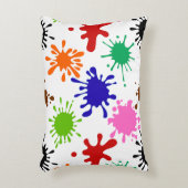 カラフル絵を描（ばちゃばちゃ）跳ねるパターン アクセントクッション (正面(垂直))