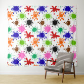 カラフル絵を描（ばちゃばちゃ）跳ねるパターン タペストリー (インサイチュ(横))