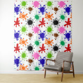 カラフル絵を描（ばちゃばちゃ）跳ねるパターン タペストリー (インサイチュ)