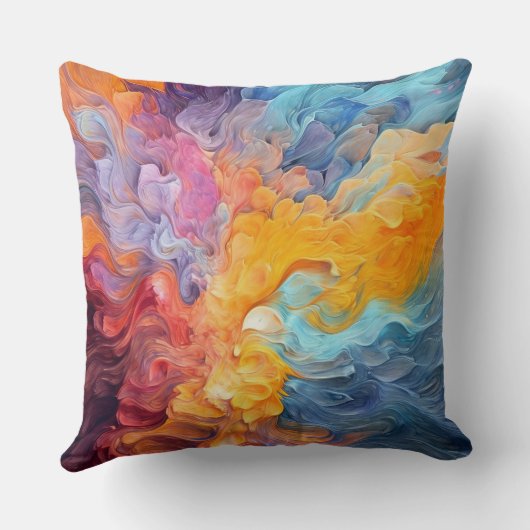 カラフル絵を描(ばちゃばちゃ)跳ねる抽象芸術第8条 クッション (裏面)