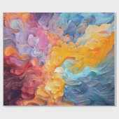 カラフル絵を描(ばちゃばちゃ)跳ねる抽象芸術第8条 ラッピングペーパー (フラット)