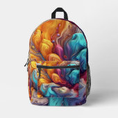 カラフル絵を描（ばちゃばちゃ）跳ねる抽象芸術第9条 プリントバックパック (正面)