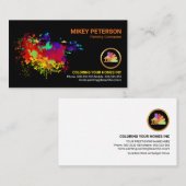 カラフル絵を描(ばちゃばちゃ)跳ねる絵を描ホーム 名刺 (正面/裏面)