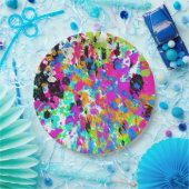 カラフル絵を描(ばちゃばちゃ)跳ねる芸術的 ペーパープレート (パーティー)