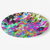 カラフル絵を描(ばちゃばちゃ)跳ねる芸術的 ペーパープレート (アングル)