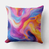 カラフル絵を描(ばちゃばちゃ)跳ねる芸術(11) クッション (正面)