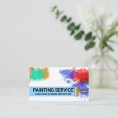 カラフル絵を描(ばちゃばちゃ)跳ねる金ゴールドブラシ 名刺 (スタンド正面)