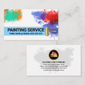 カラフル絵を描(ばちゃばちゃ)跳ねる金ゴールドブラシ 名刺 (正面/裏面)