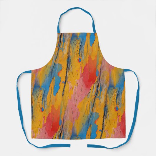 カラフル絵を描(ばちゃばちゃ)跳ねる エプロン (正面)