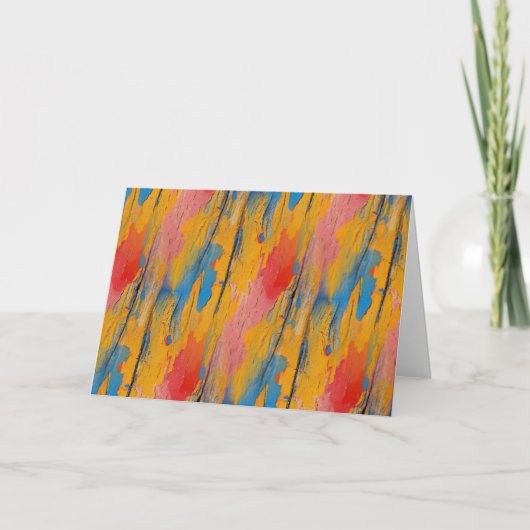 カラフル絵を描（ばちゃばちゃ）跳ねる カード (正面)