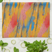 カラフル絵を描（ばちゃばちゃ）跳ねる キッチンタオル (折り畳み)