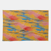 カラフル絵を描（ばちゃばちゃ）跳ねる キッチンタオル (横)