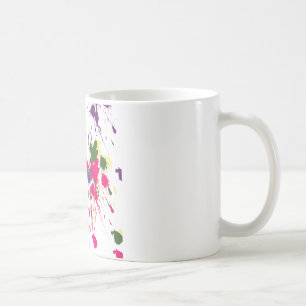 カラフル絵を描（ばちゃばちゃ）跳ねる コーヒーマグカップ