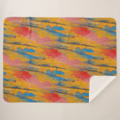 カラフル絵を描（ばちゃばちゃ）跳ねる シェルパブランケット (正面(横))