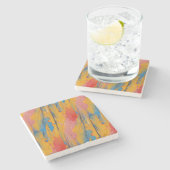 カラフル絵を描（ばちゃばちゃ）跳ねる ストーンコースター (横)