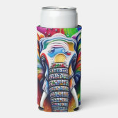 カラフル絵を描（ばちゃばちゃ）跳ねる スリム缶クーラー (Seltzer正面)
