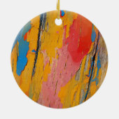 カラフル絵を描（ばちゃばちゃ）跳ねる セラミックオーナメント (裏面)