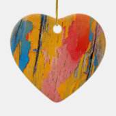 カラフル絵を描（ばちゃばちゃ）跳ねる セラミックオーナメント (裏面)