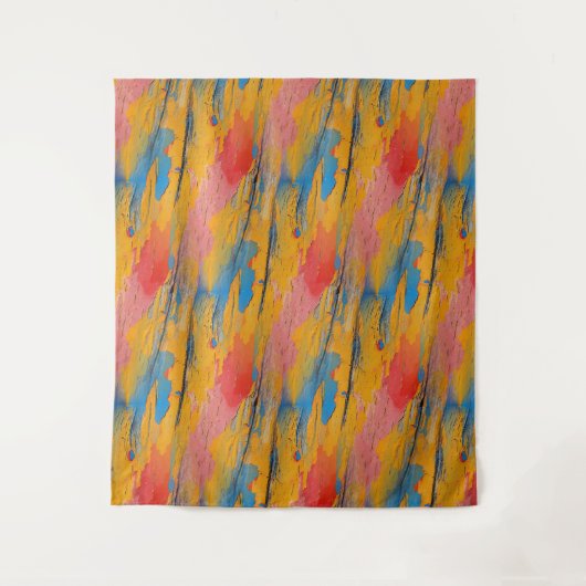 カラフル絵を描（ばちゃばちゃ）跳ねる タペストリー (正面)