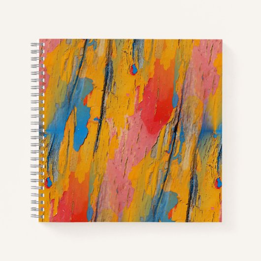 カラフル絵を描（ばちゃばちゃ）跳ねる ノートブック (正面)