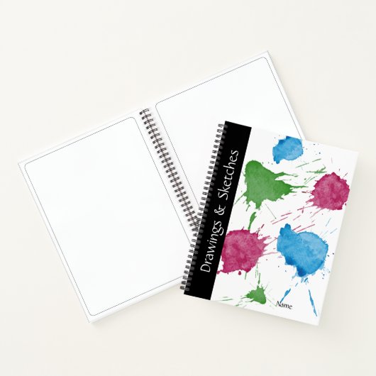 カラフル絵を描(ばちゃばちゃ)跳ねる ノートブック (内部)