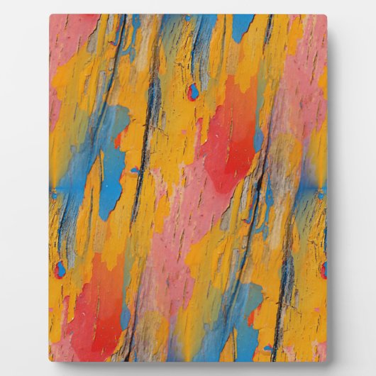 カラフル絵を描（ばちゃばちゃ）跳ねる フォトプラーク (正面)