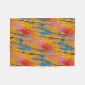 カラフル絵を描（ばちゃばちゃ）跳ねる フリースブランケット (正面(横))