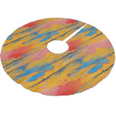 カラフル絵を描（ばちゃばちゃ）跳ねる ブラッシュドポリエステルツリースカート (アングル)