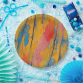 カラフル絵を描（ばちゃばちゃ）跳ねる ペーパープレート (パーティー)