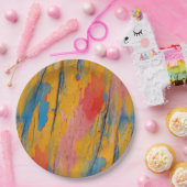 カラフル絵を描（ばちゃばちゃ）跳ねる ペーパープレート (パーティー)