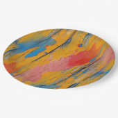 カラフル絵を描（ばちゃばちゃ）跳ねる ペーパープレート (アングル)