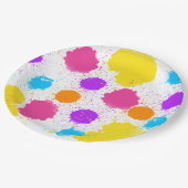 カラフル絵を描（ばちゃばちゃ）跳ねる ペーパープレート (アングル)