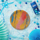 カラフル絵を描（ばちゃばちゃ）跳ねる ペーパープレート (パーティー)