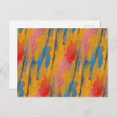 カラフル絵を描（ばちゃばちゃ）跳ねる ポストカード (正面/裏面)