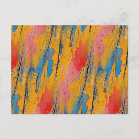 カラフル絵を描（ばちゃばちゃ）跳ねる ポストカード (正面)