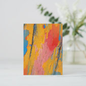 カラフル絵を描（ばちゃばちゃ）跳ねる ポストカード (スタンド正面)