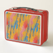 カラフル絵を描（ばちゃばちゃ）跳ねる メタルランチボックス (裏面)