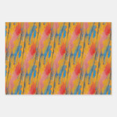 カラフル絵を描（ばちゃばちゃ）跳ねる ラッピングペーパーシート (正面3)