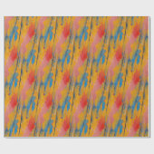 カラフル絵を描（ばちゃばちゃ）跳ねる ラッピングペーパー (フラット)